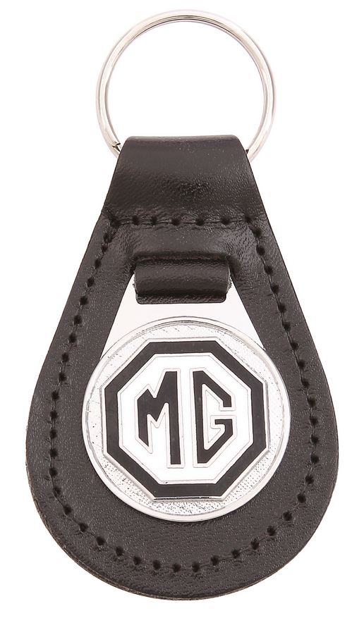 MG Enamel Badged Leather Key Ring