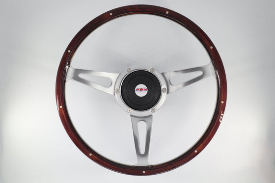 Classic Mountney 15" Wooden Steering Wheel - Dark