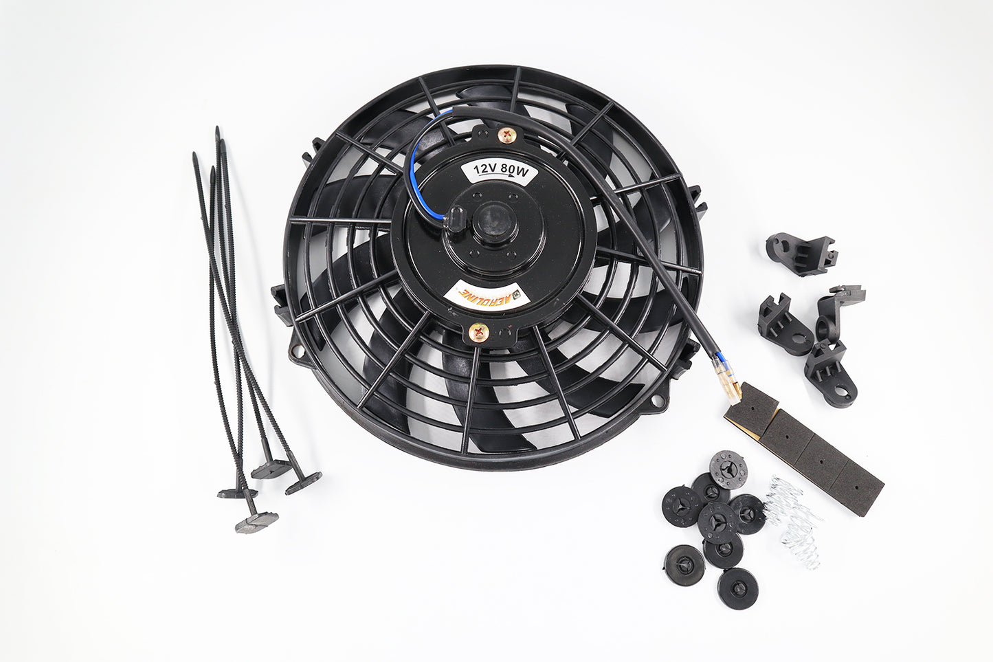 9" Aeroline Electric 12V Radiator Cooling Fan + Fitting Kit