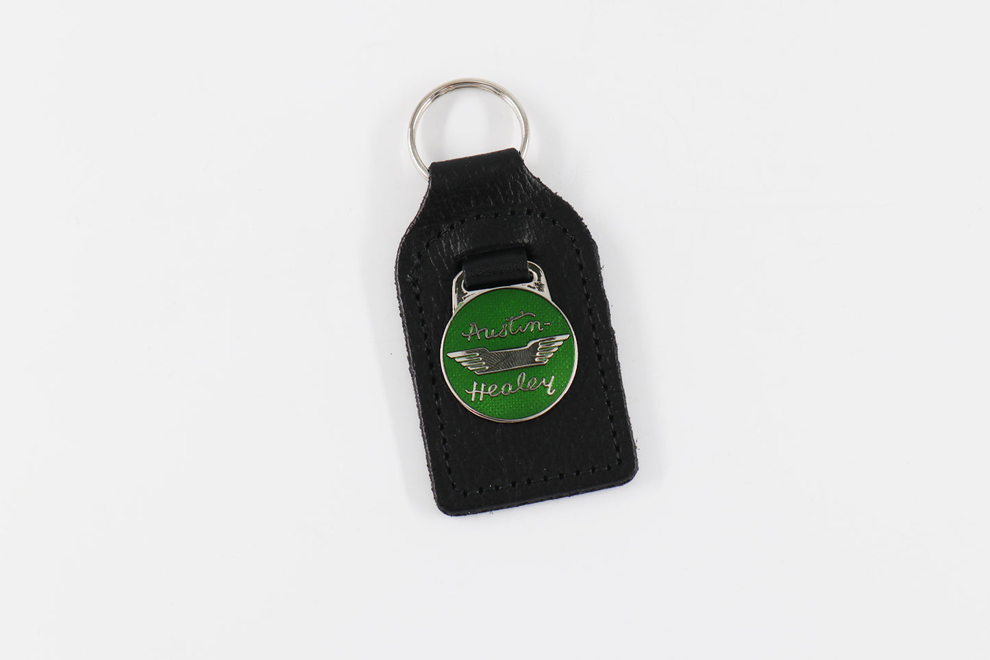 'Austin Healey' Enamel Badged Leather Key Ring