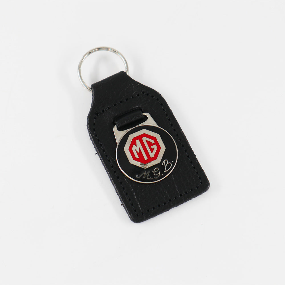 'MGB' Enamel Badged Leather Key Ring