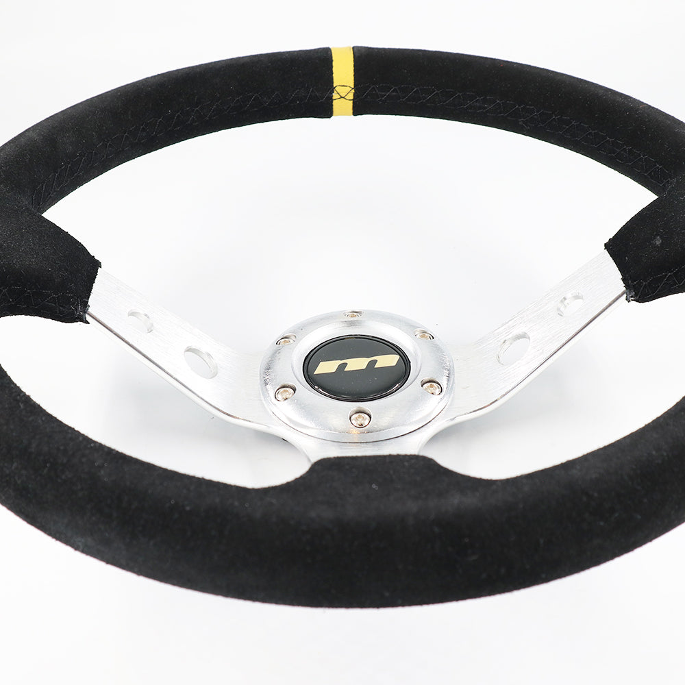 
                      
                        340mm Rally Style Steering Wheel - 3 Spoke Black Alcantara
                      
                    