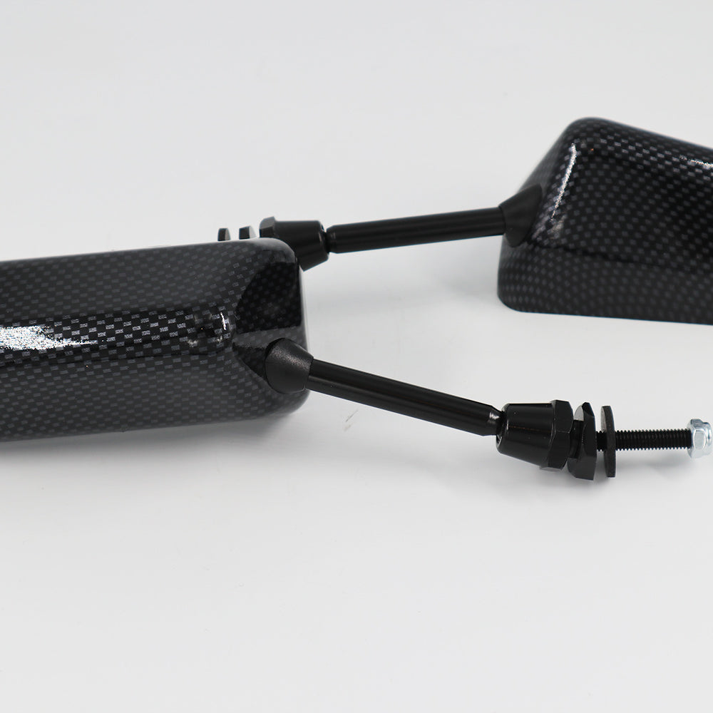 Lightweight F1 Style Carbon-Look Mirrors - Short Stalk