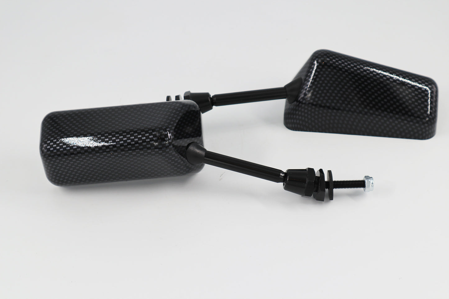 Lightweight F1 Style Carbon-Look Mirrors - Short Stalk